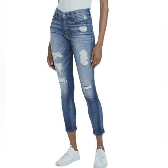7 For Mankind Josefina Skinny Boyfriend Distressed Jeans - Picture 8 of 8